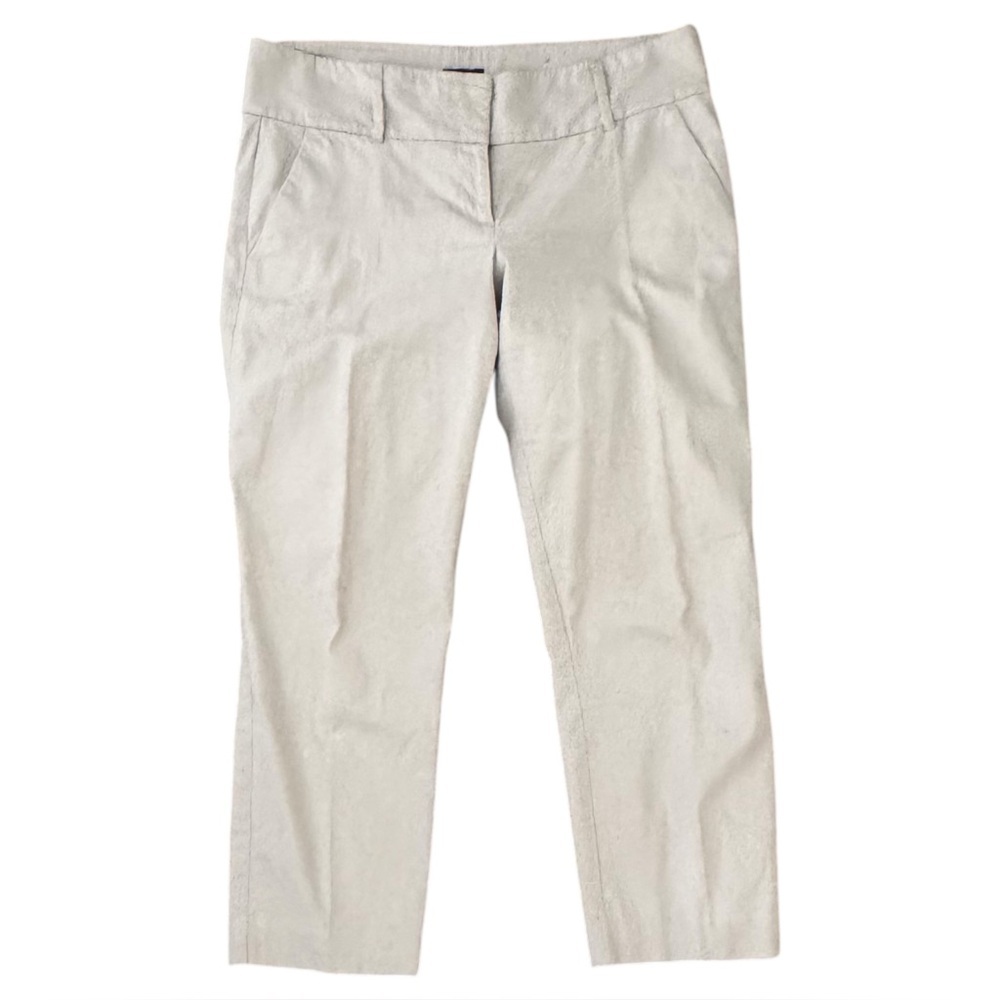 Ann Taylor Signature Size 8 Tan Wide Waistband Back Center Seam Cropped Pants